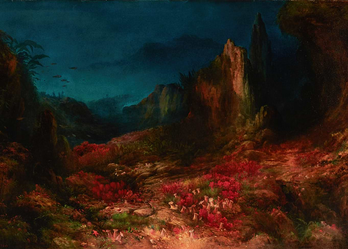 Underwater Landscape with Coral and Fish
