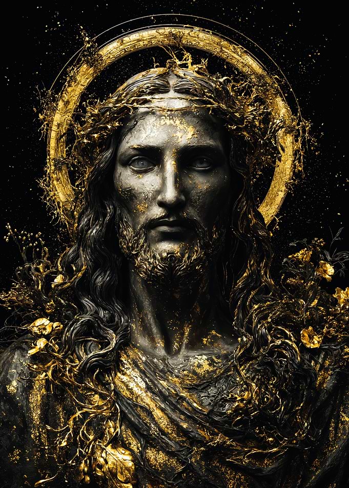 Sacred Gold Marble Jesus Christ