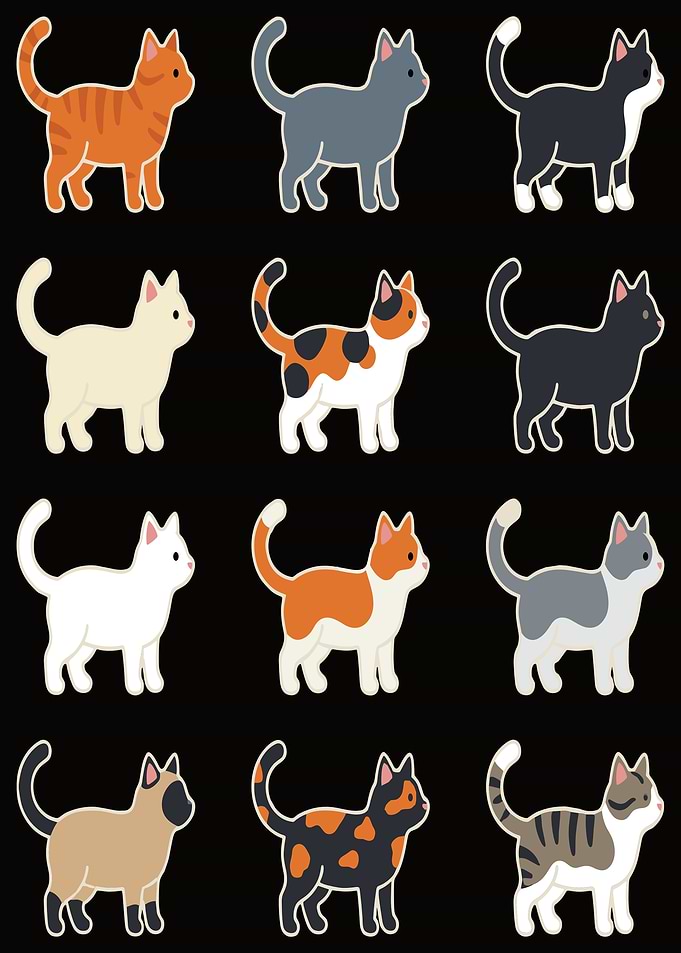 Collection of Cute Cartoon Cats