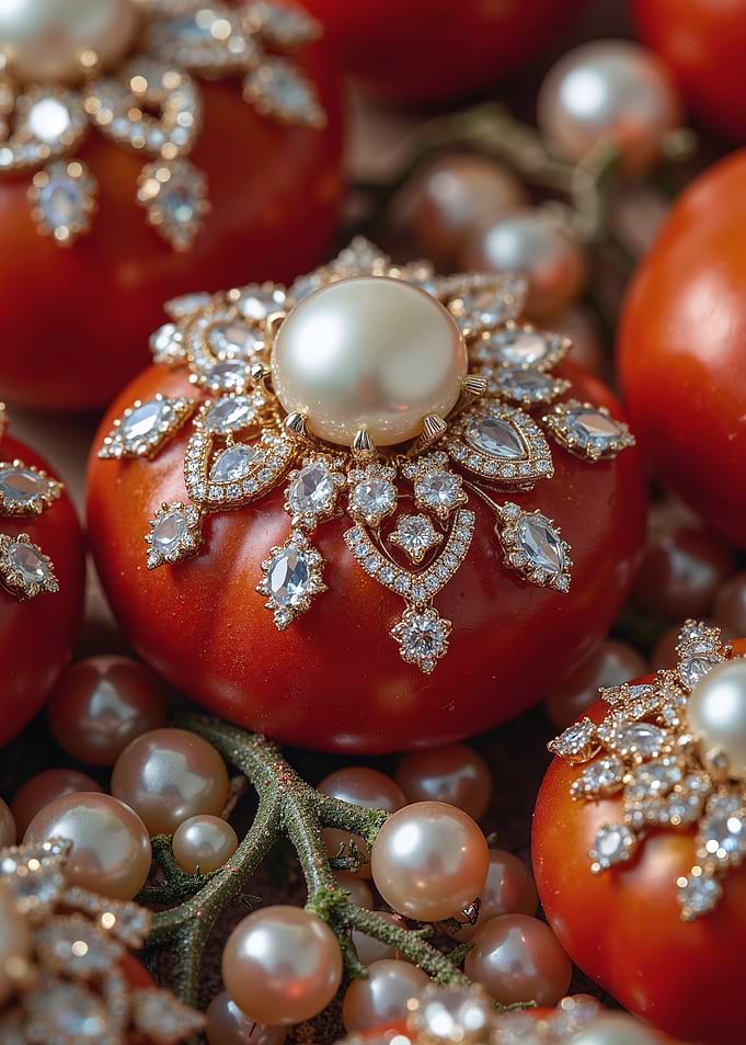 Jeweled Tomatoes with Pearls