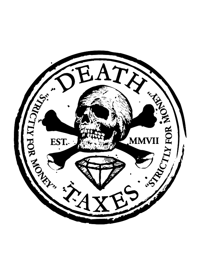 Death and Taxes Skull Emblem