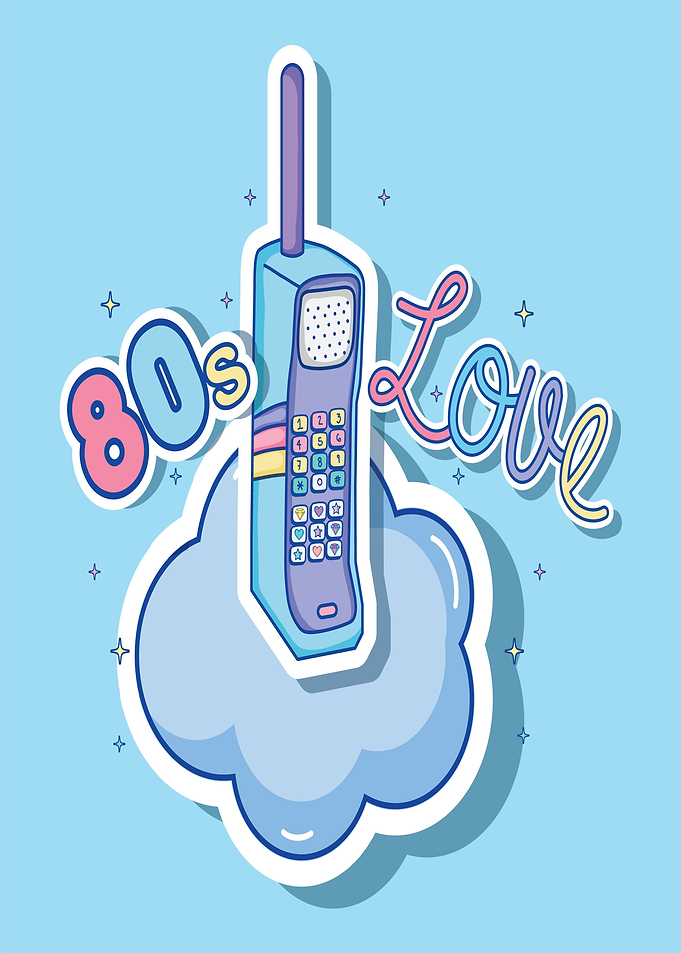 80s Love Retro Phone Cloud