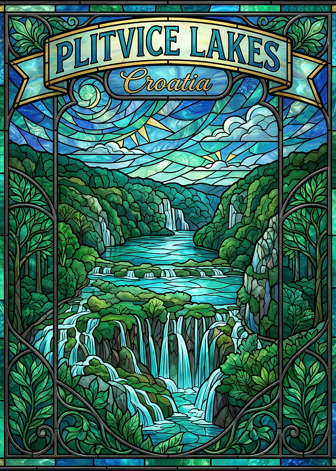 Stained Glass Plitvice Lakes Croatia
