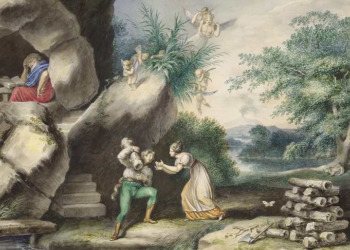 Mythological Scene with Cherubs and Figures