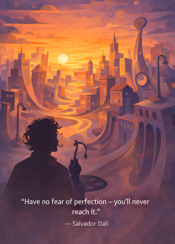 Salvador Dalí quote on surreal cityscape
