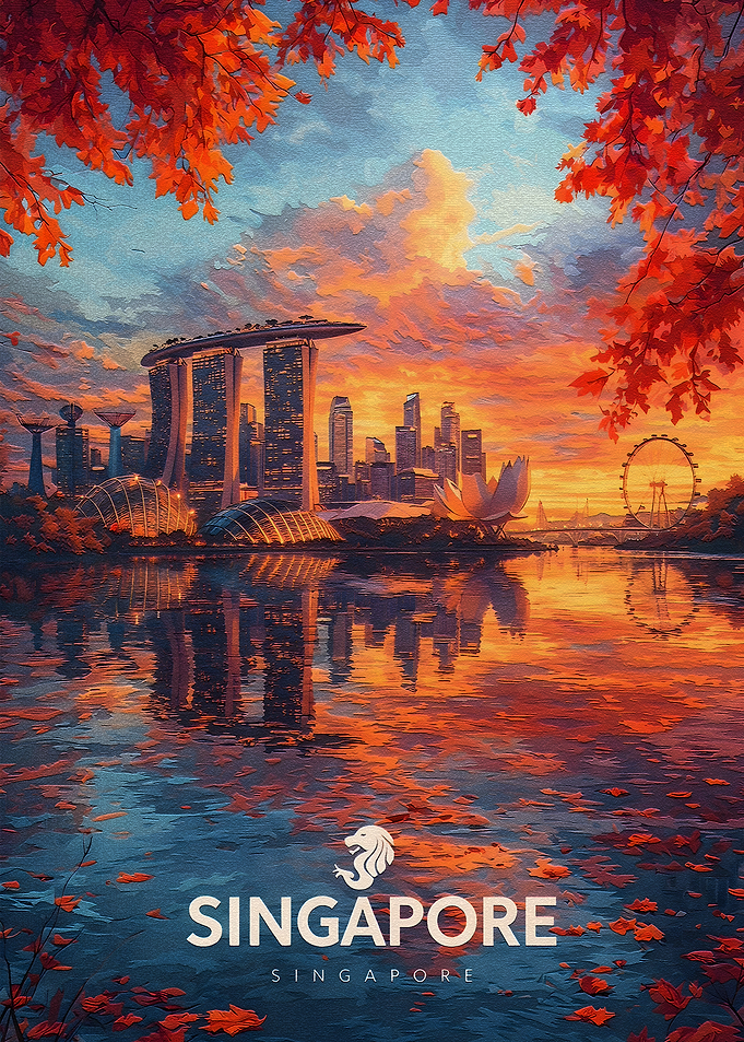 Singapore Skyline at Sunset