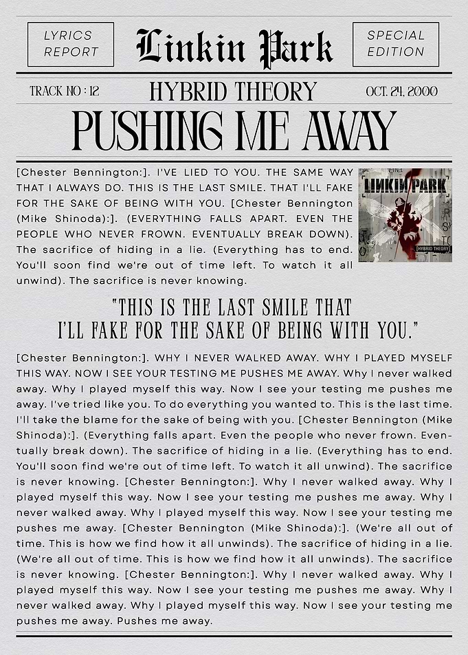 Linkin Park Pushing Me Away