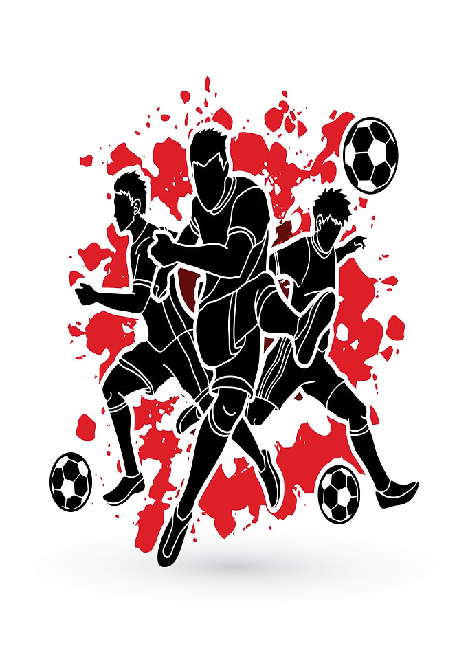Soccer players in action