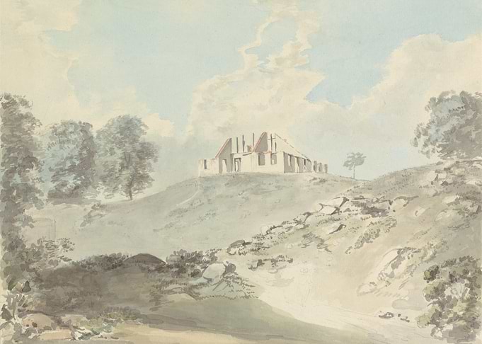 Ruined building on a hill