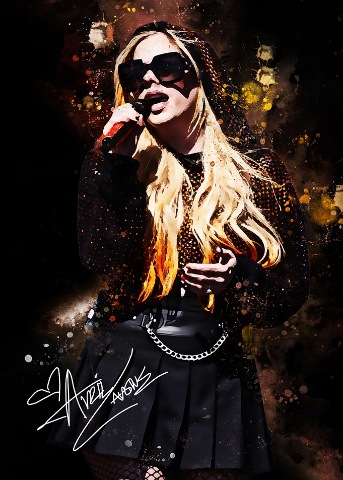 Avril Lavigne performing on stage