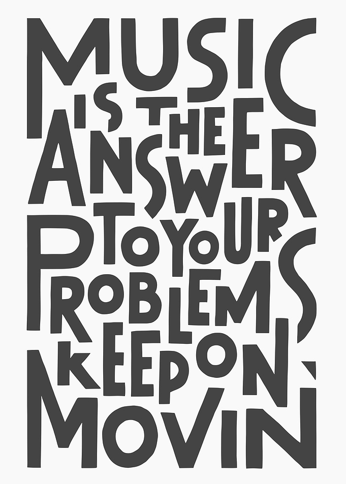 Music is the answer text art