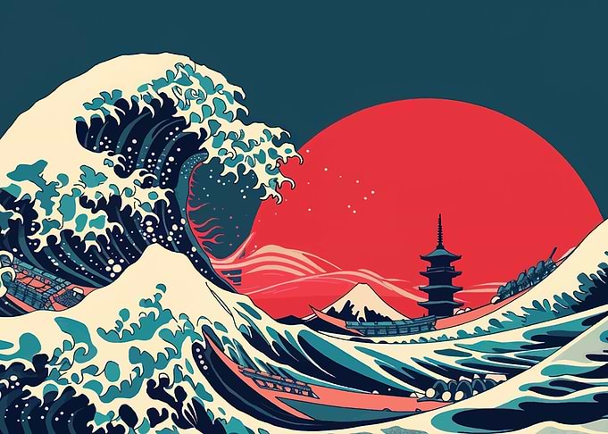 Ukiyo-e Sushi Wave