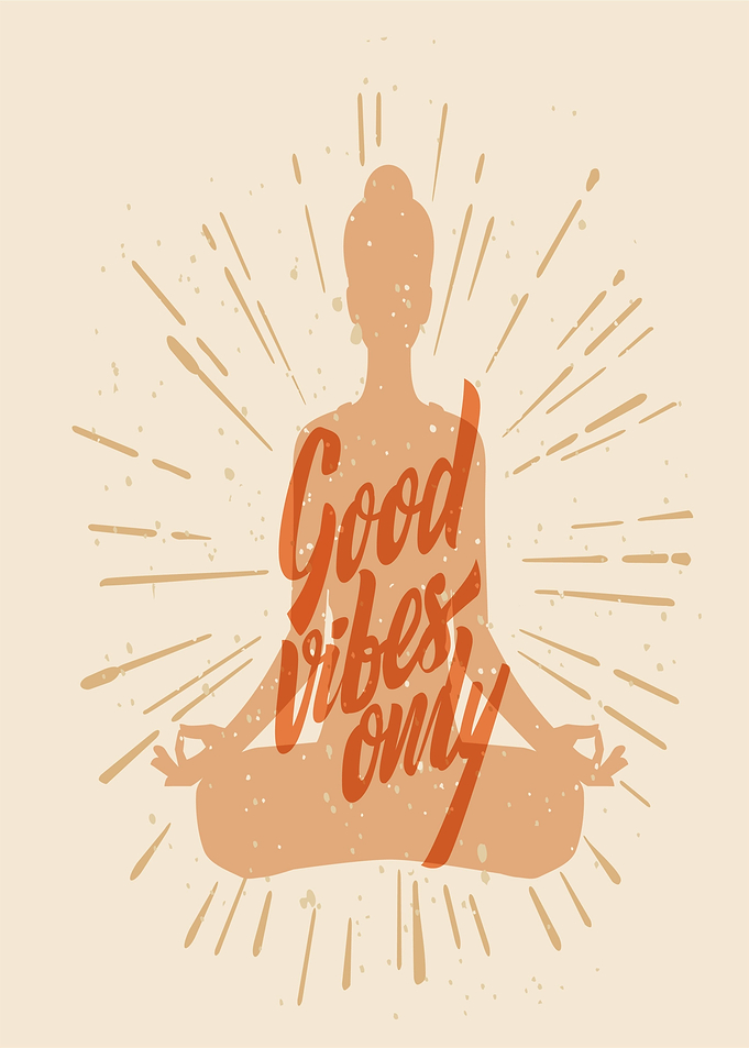 Good Vibes Only Yoga Silhouette