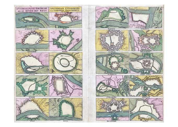 Antique Map of Fortifications