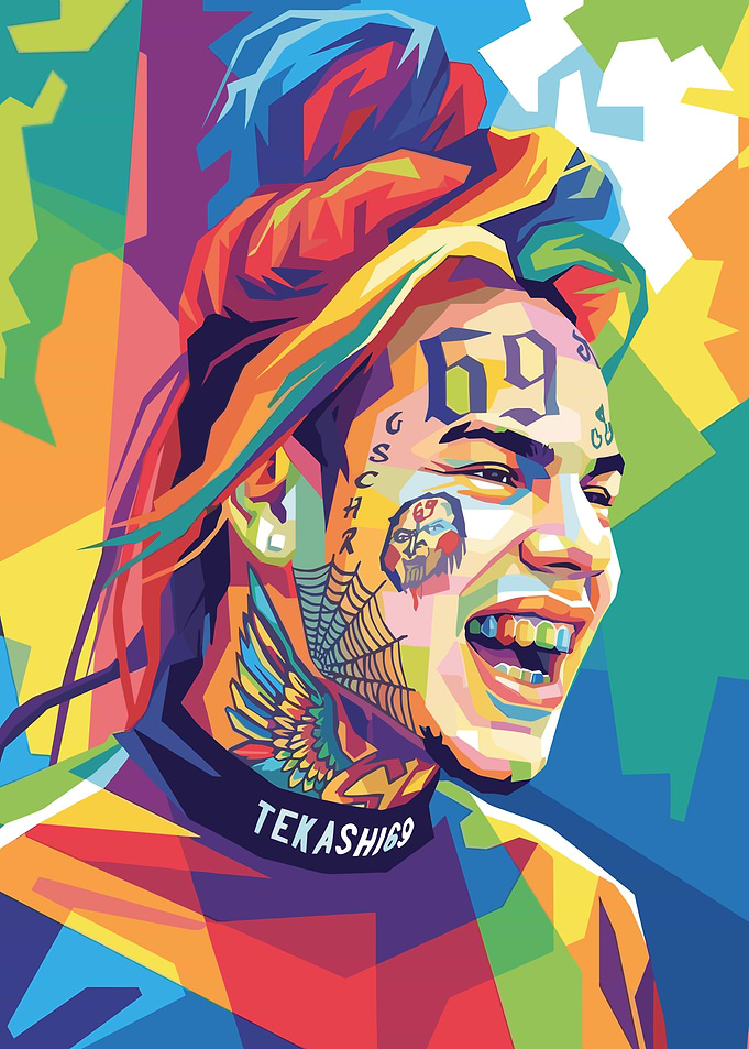 Tekashi 6ix9ine Pop Art Portrait
