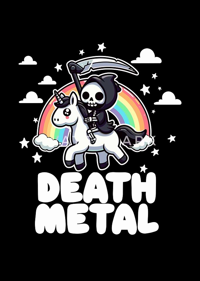 Grim Reaper Riding a Unicorn
