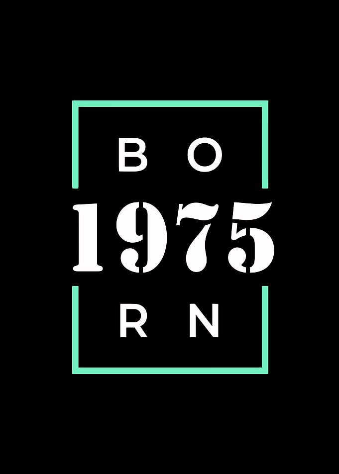 Born 1975 Text Art