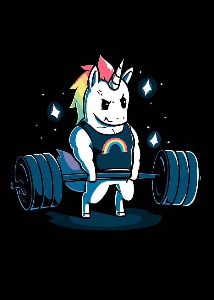 Muscular Unicorn Lifting Weights