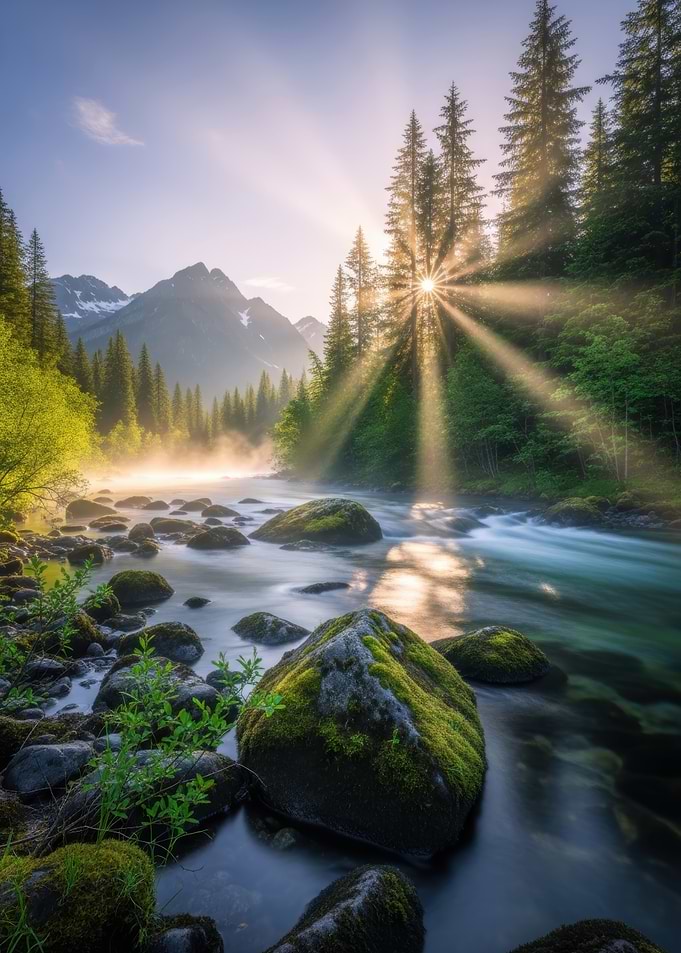Mountain River Landscape