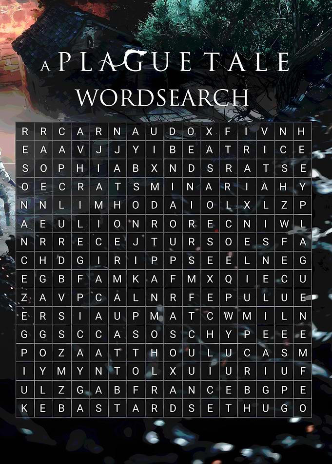 A Plague Tale Wordsearch