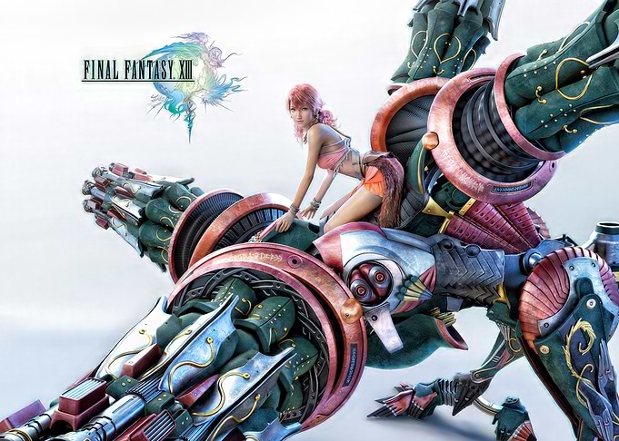 Final Fantasy XIII Lightning on a Mech
