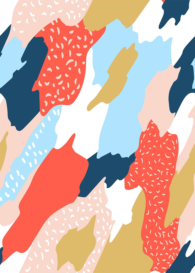 Abstract Colorful Organic Shapes Pattern