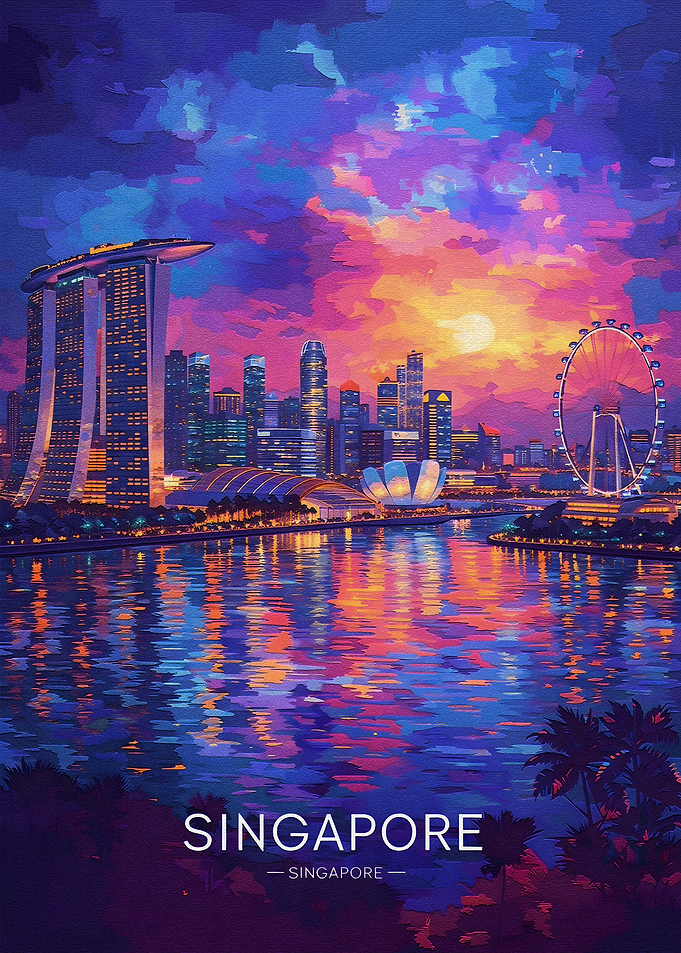 Singapore Skyline at Sunset