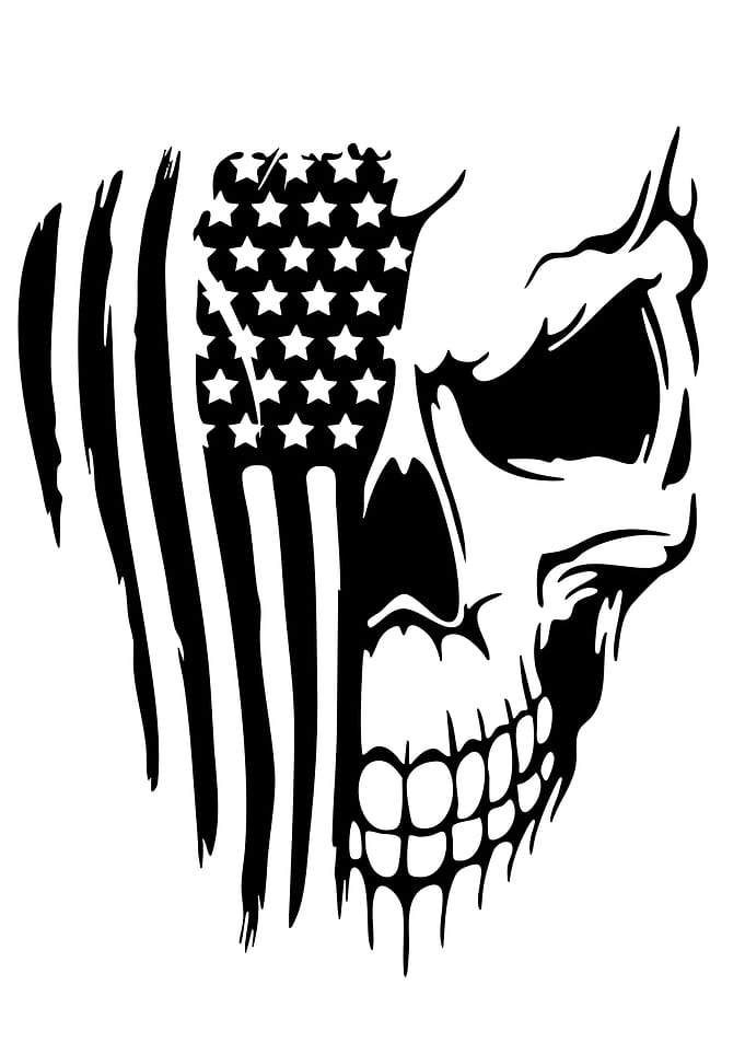 American Flag Skull Graphic