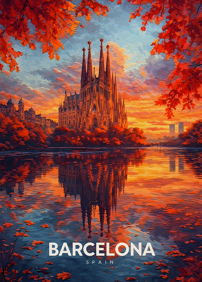 Barcelona Sagrada Familia at Sunset