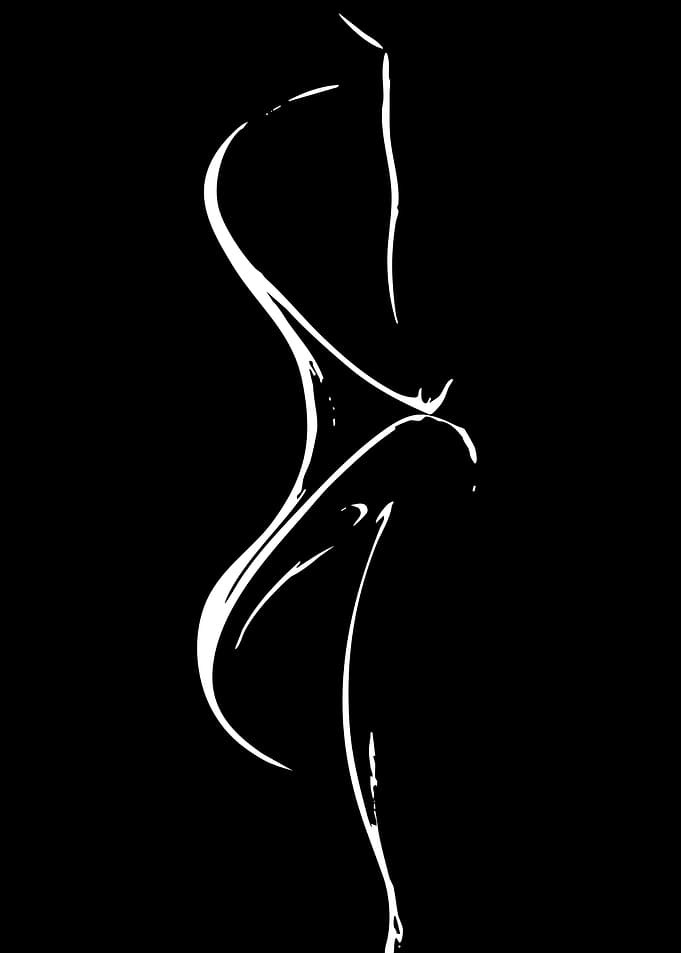 Abstract White Silhouette of a Woman