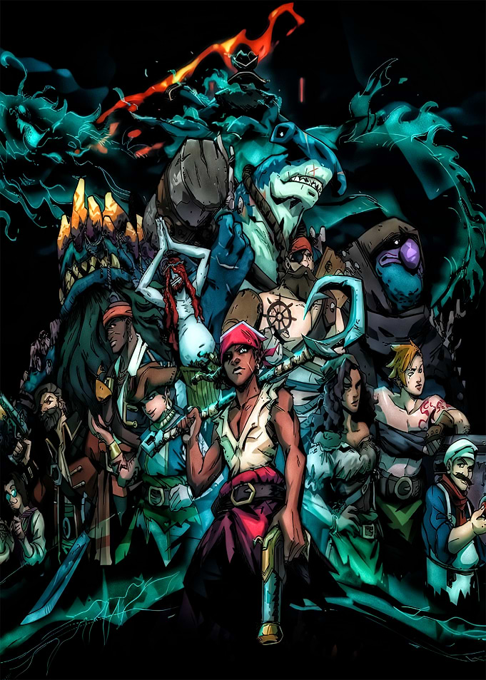 Pirate Crew with Shark-Man