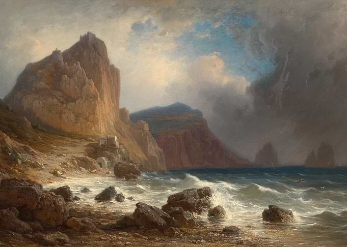 Stormy Seas on a Rocky Coastline