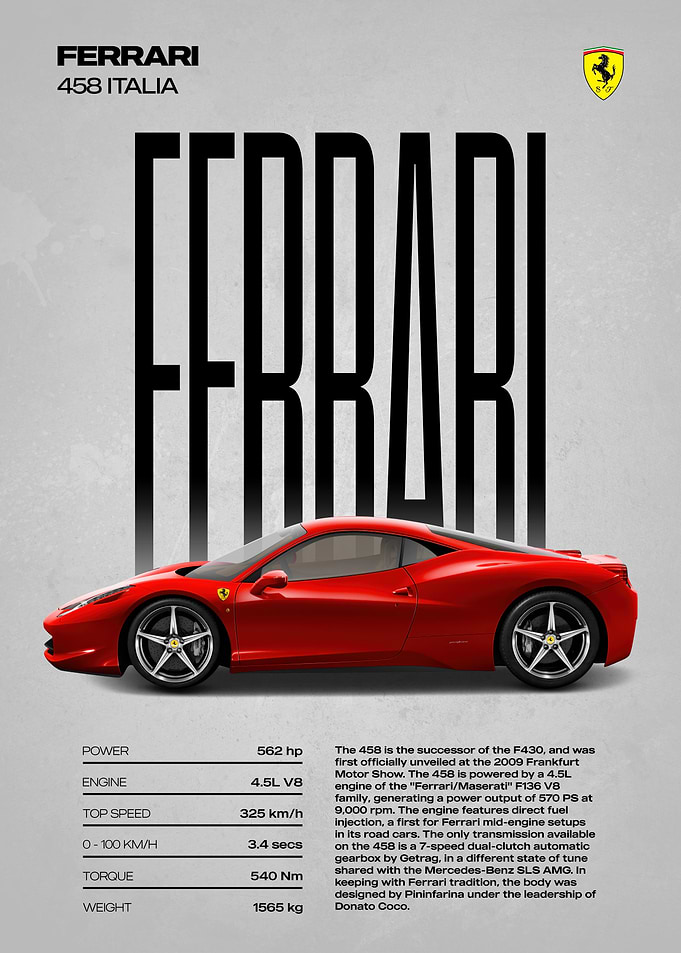 Ferrari 458 Italia Poster