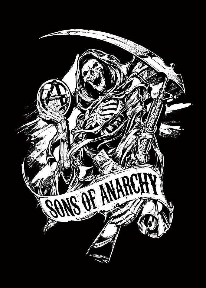 Sons of Anarchy Grim Reaper with Anarchy Symbol