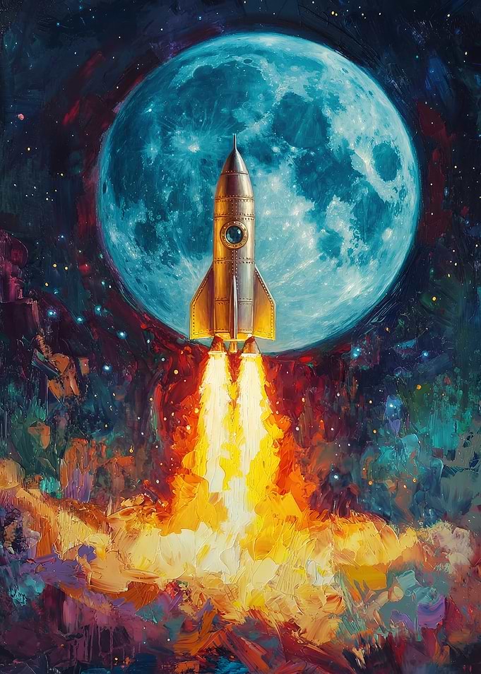 Rocket Launching Towards the Moon