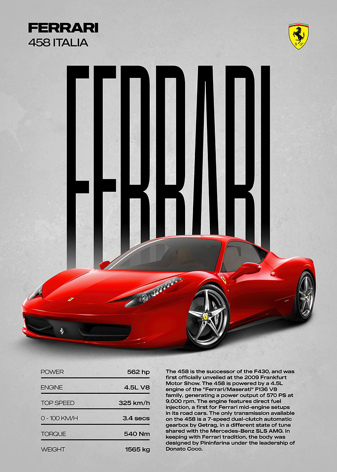 Ferrari 458 Italia Poster