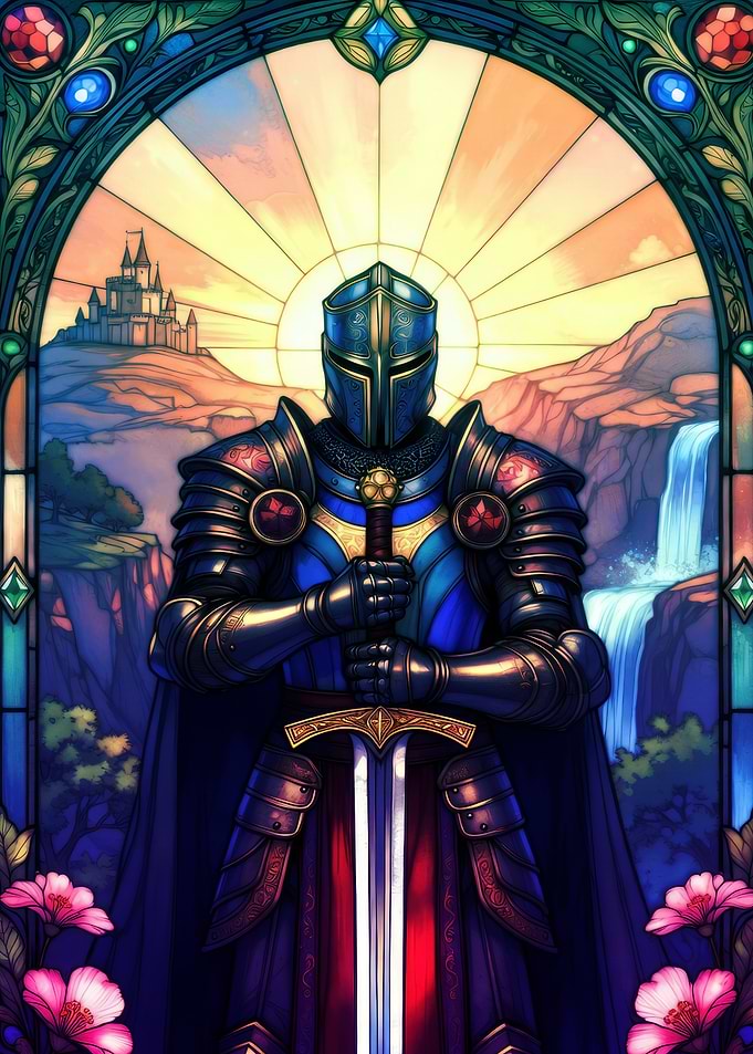 Knight in Stained Glass Armor