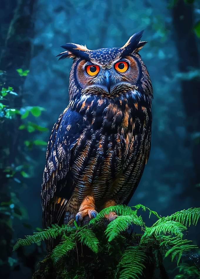 Majestic Owl in a Forest