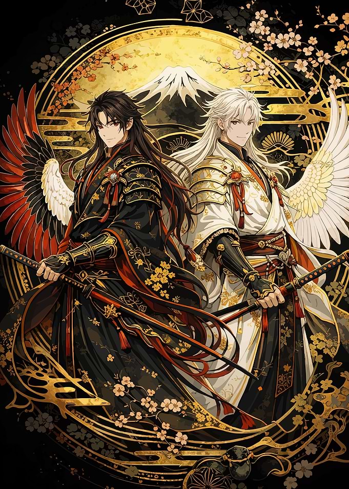 Samurai Warriors with Mount Fuji Background