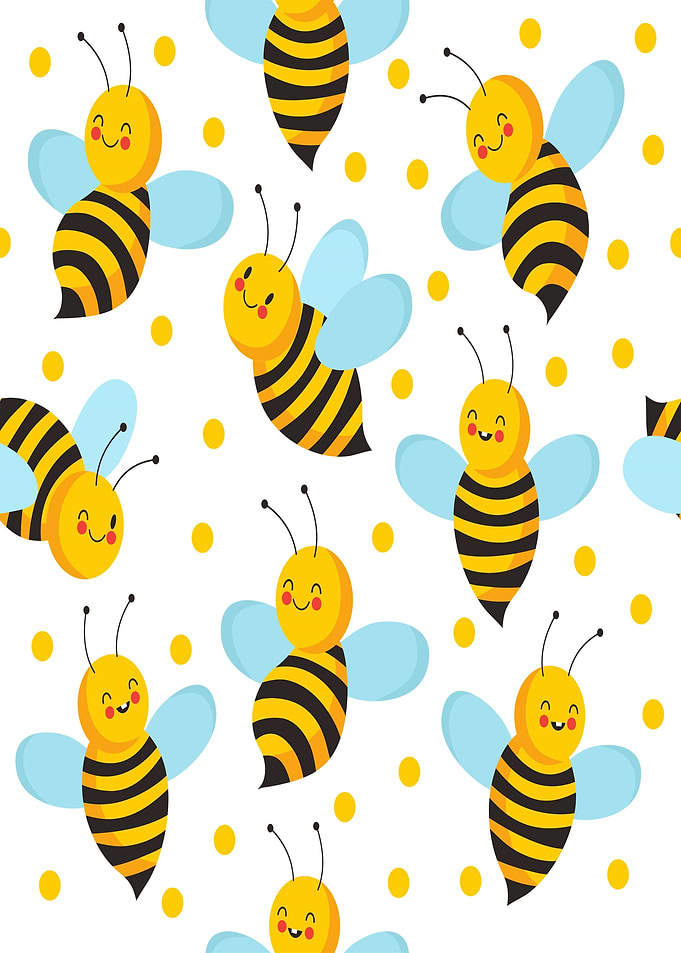 Cute Bee Pattern with Yellow Dots