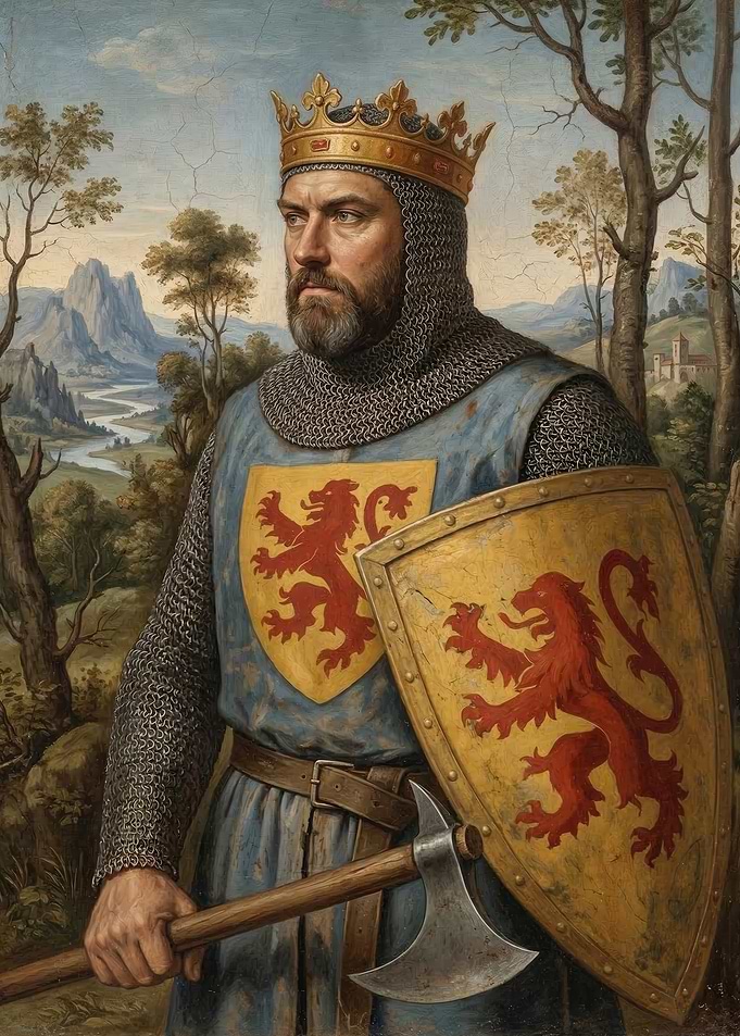 King with Crown and Axe