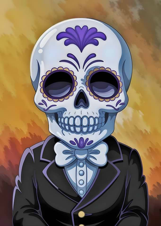 Day of the Dead Skull in Tuxedo