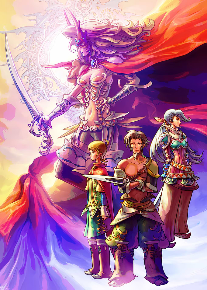 Fantasy Characters with Giant Figure