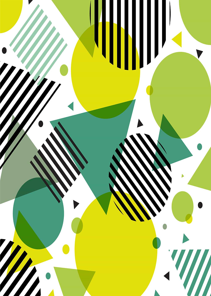 Abstract Geometric Pattern with Circles and Stripes