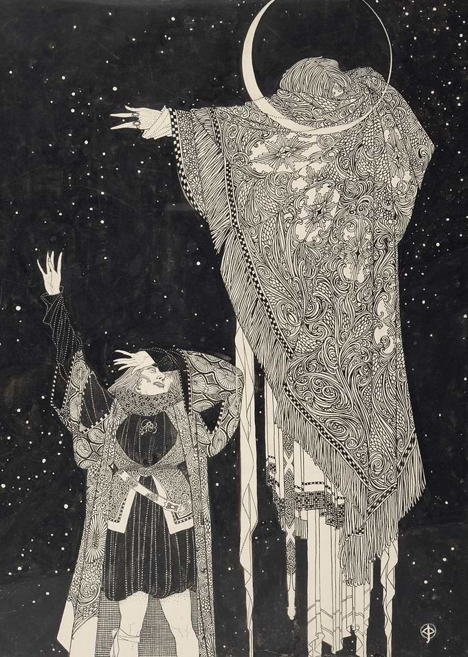 Mystical Figures in a Starry Night