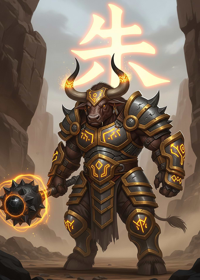 Minotaur Warrior with Glowing Armor