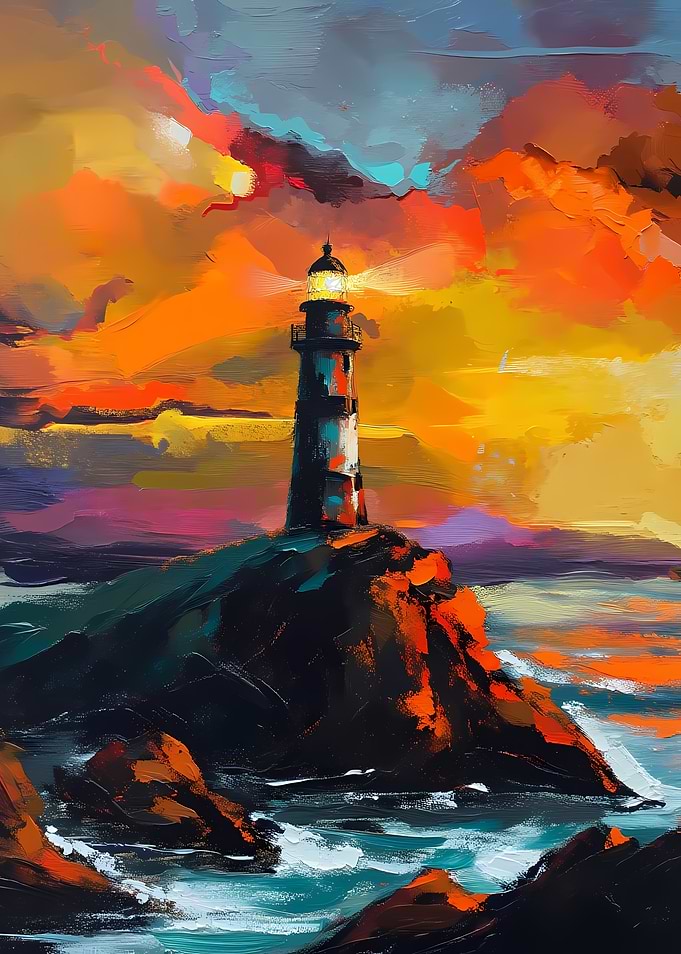 Lighthouse at Sunset