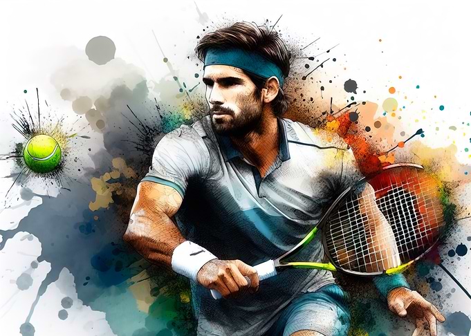 Tennis Player in Action