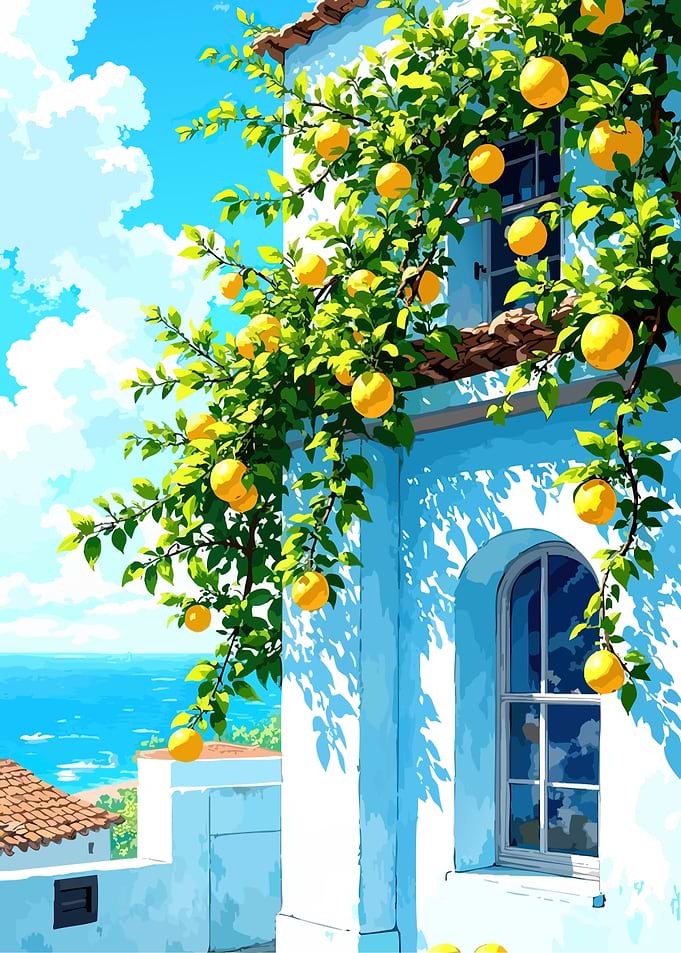 Lemon Tree Overlooking the Sea