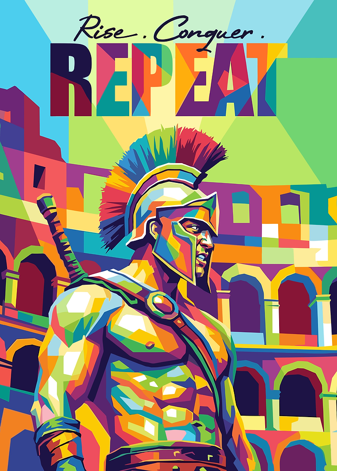 Gladiator with Roman Colosseum Background